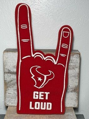 NFL Houston Texans Foam Fingers Get Loud Red, White 7 1/2"x17" READ BELOW